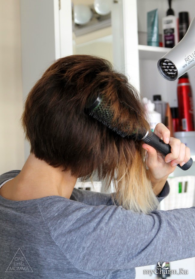 Как правильно вытягивать короткие волосы феном