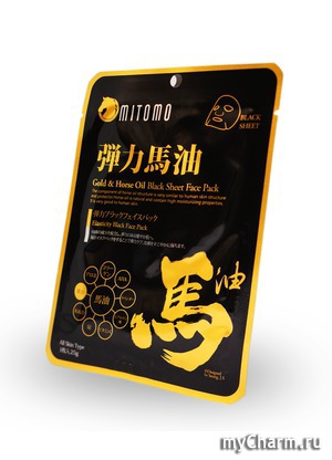 Mitomo /    Gold&Horse Oil Black Sheet Face Pack