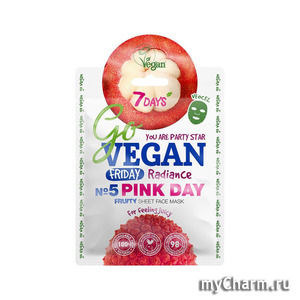 7 Days /  Go Vegan Friday 5 Pink Day Fruity Sheet Face Mask