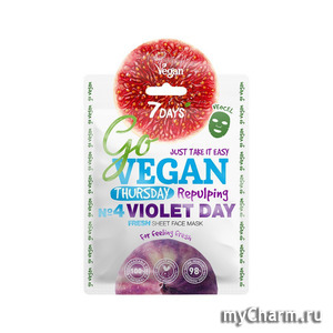 7 Days /  Go Vegan Thursday 4 Violet Day Fresh Sheet Face Mask